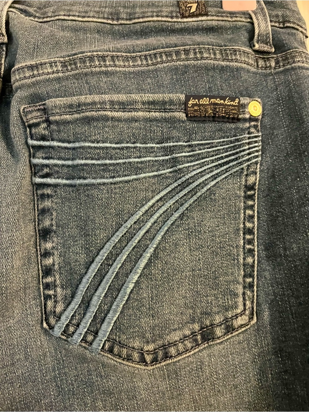 7 For All Mankind Medium Blue Flare Jeans - Women's - Picture 4 of 5